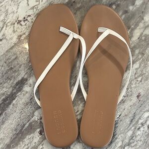 LC Lauren Conrad Tan and White Sandals